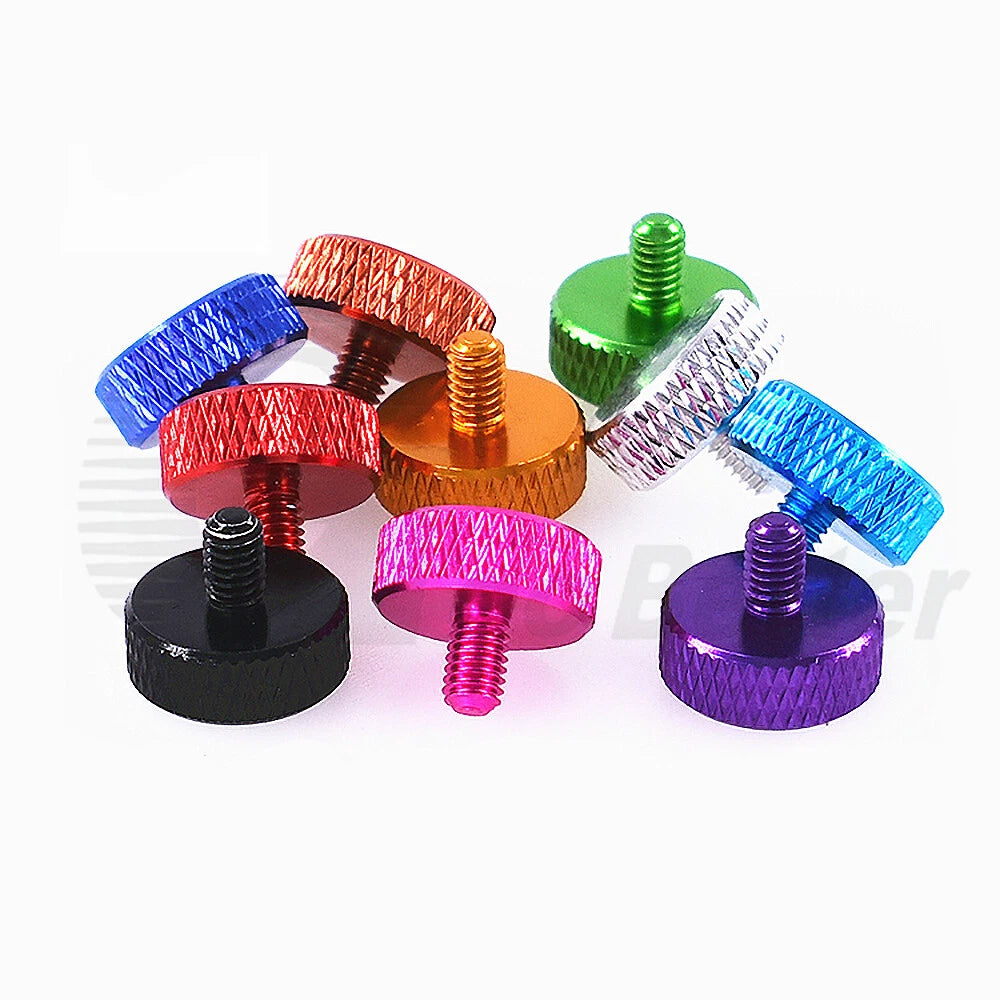 M4 M6 Knurled Thumb Screws Hand Grip Bolts 6-30mm Aluminum Anodised 10 Color D14