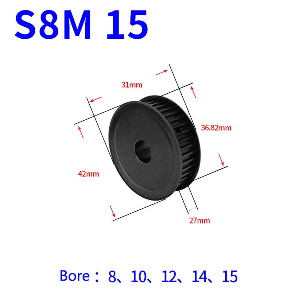 STS S8M 10T-40T Timing Belt Pulleys Pitch 8mm Teeth Width 27mm AF-type 45# Steel