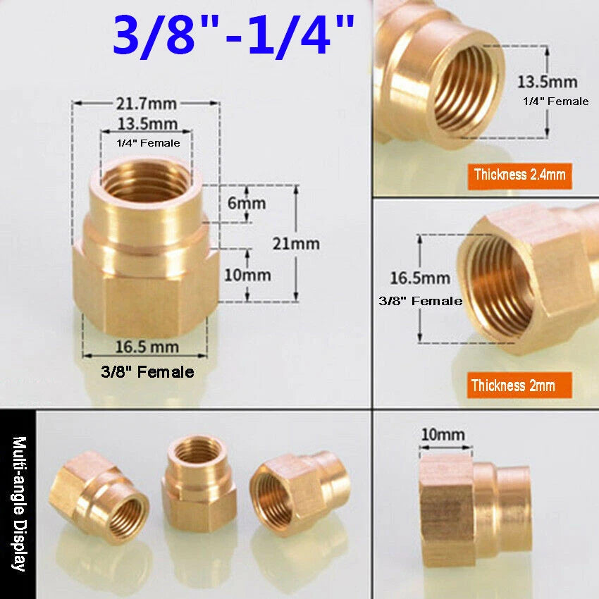 Female Thread Brass Coupling Adapter — Straight & Reducer Pipe Fittings
