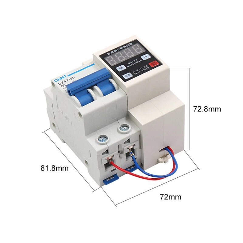 DZ47 MCB Circuit Breaker +Timing Controller DC 2P 1A 10A 16A 20A 25A 32A 40A 50A 60A - HomeDIYer