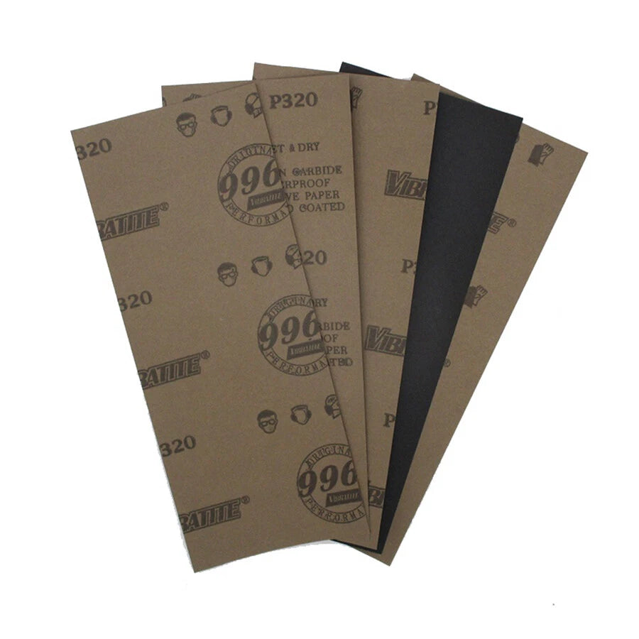 93x230mm Silicon Carbide Wet & Dry Sandpaper — P60 to P10000 Grit Waterproof Paper Sheets for Metal Wood Auto