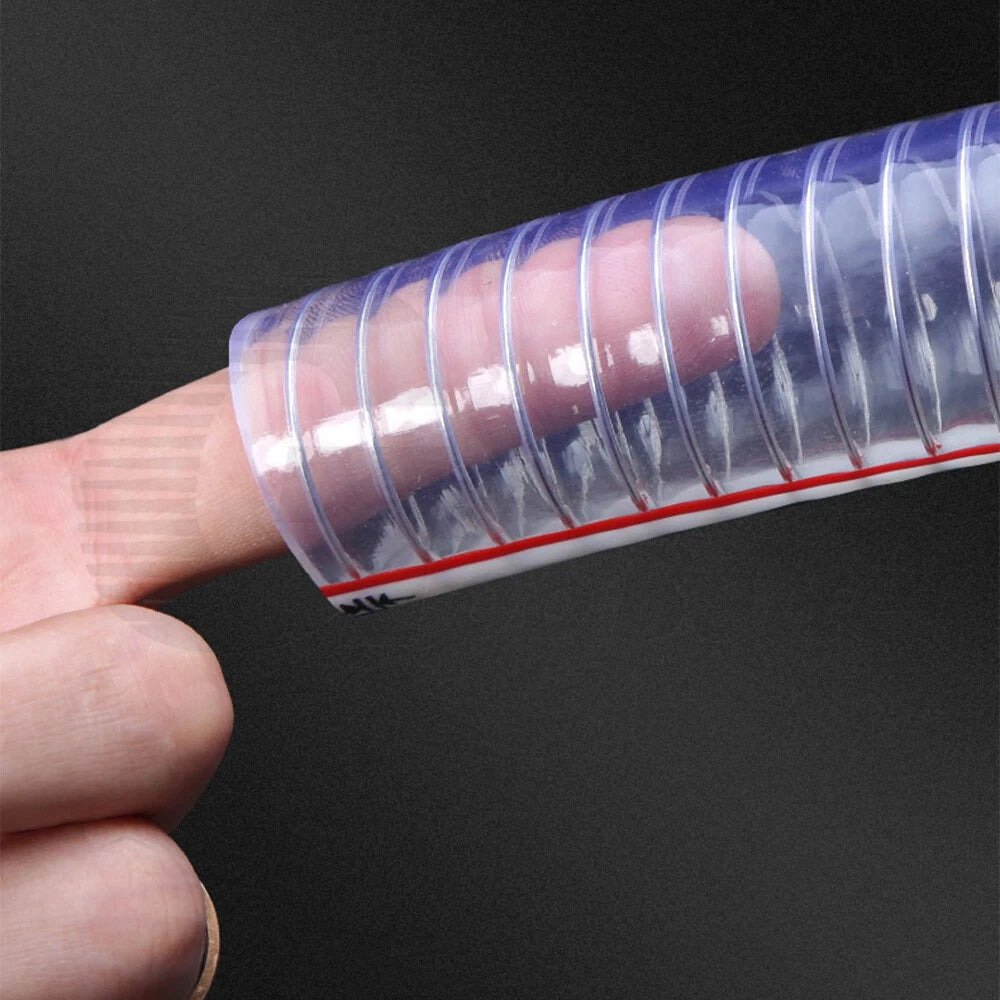 Food Grade Clear PVC Braided Hose Pipe — Wire Reinforced, Heavy Duty Air Water Fuel
