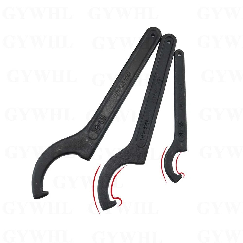 Carbon Steel Crescent Hook Head Round Nut Spanner C Shape Wrench Tool Hand Tool