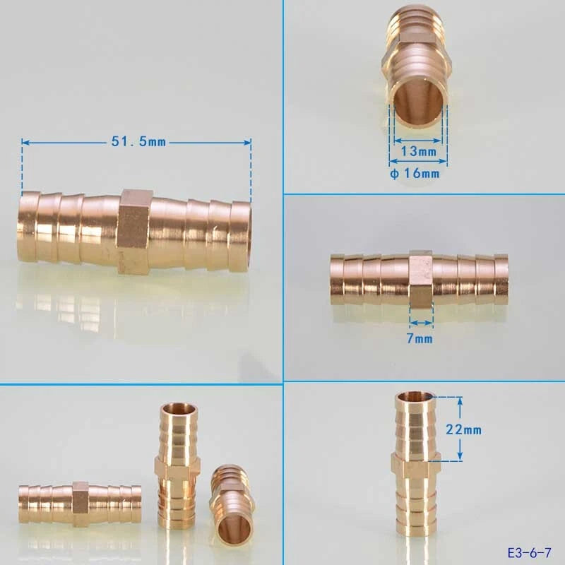 Brass Hose Joiner Fittings — Straight, Y, T & 4-Way Connectors | 6mm–19mm