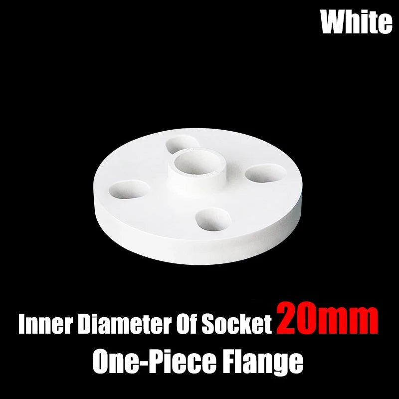 PVC Adhesive Floor Flange 20 25 32 40 50 63 75 90 110-200mm Pipe Fittings White