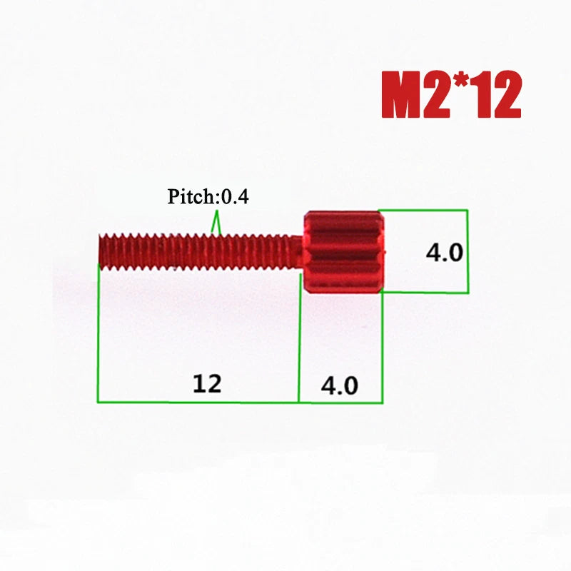 M2–M6 Aluminum Alloy Knurled Thumb Screws | Hand-Tighten Knob Bolts, 10 Colors