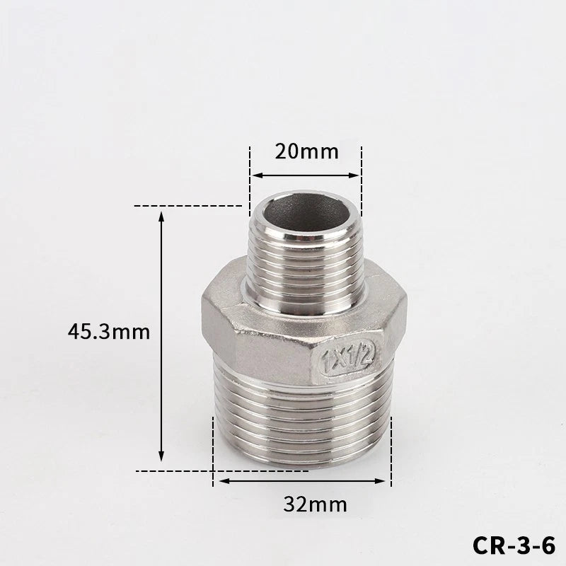 BSP Male Female Thread Connector – Stainless Steel Pipe Fittings (1/2" to 1")