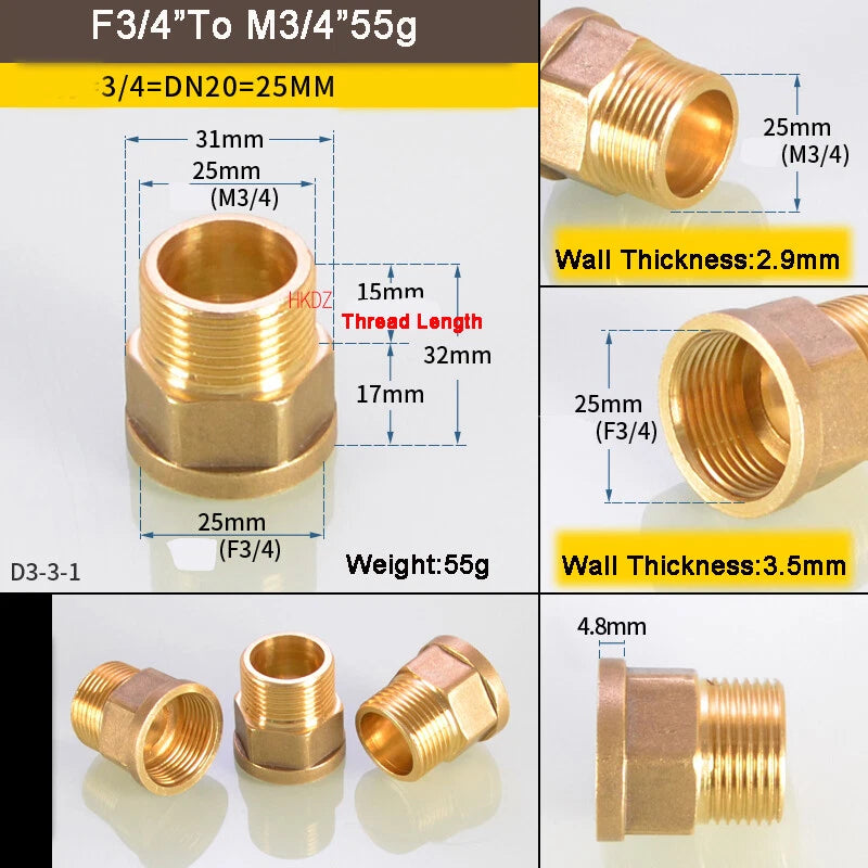1 8" BSP Brass Reducing Fittings Female To Male Thread Connector Adaptor Coupler