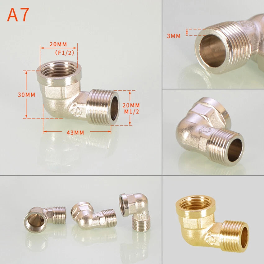 BSP 1/2" Brass Pipe Fittings — Adapters, Elbows, Tees & Connectors