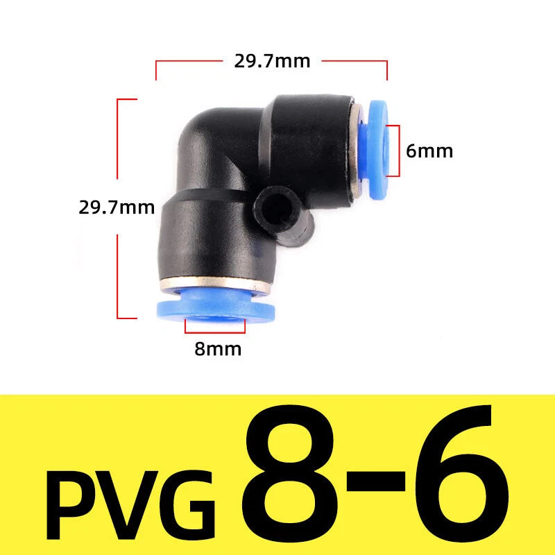 Pneumatic Push-In Elbow Fittings — Equal & Reducing Elbow Connectors for Air & Water Hose