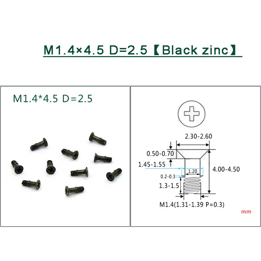 M1–M1.8 Phillips Countersunk Flat Head Machine Screws – Carbon Steel or 304 Stainless, Multiple Finishes