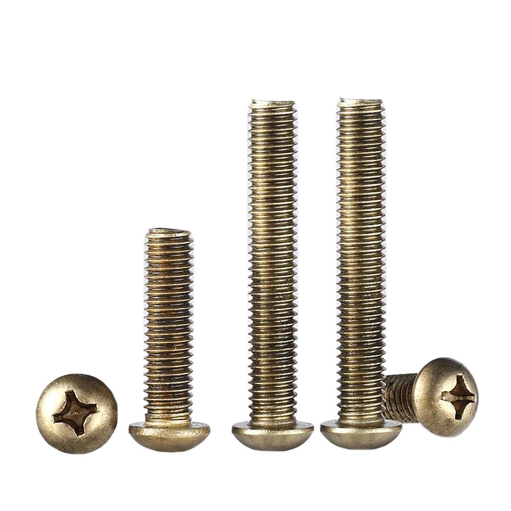 M4 M5 Solid Brass Pan Head Phillips Machine Screws — Multiple Lengths