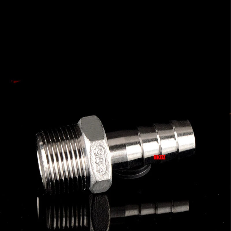 Stainless Steel 304 Barb Hose Tail Connector – 1/2" & 3/4" BSP Male Thread Hose Fittings