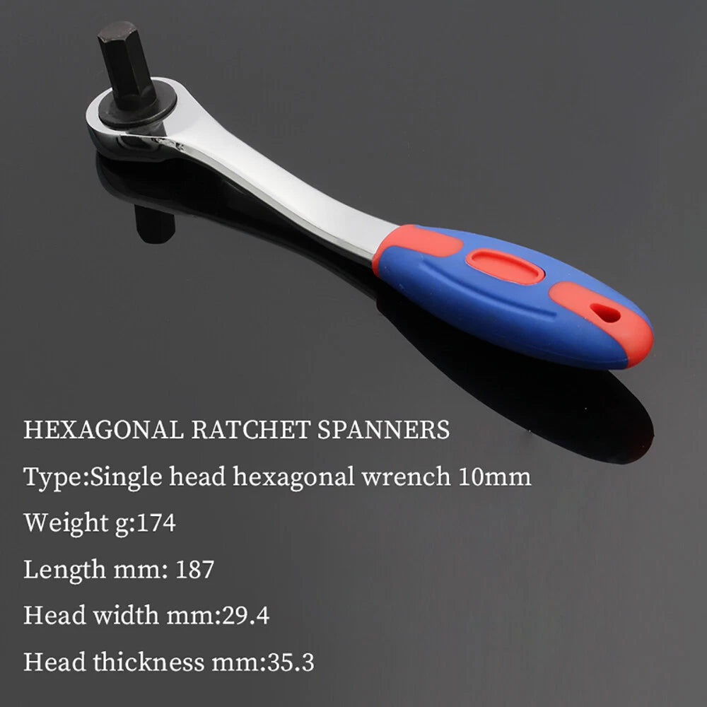 Steel Hex Ratchet Wrench Single Head Headed Hexagonal Ratchets Drive Ratchets