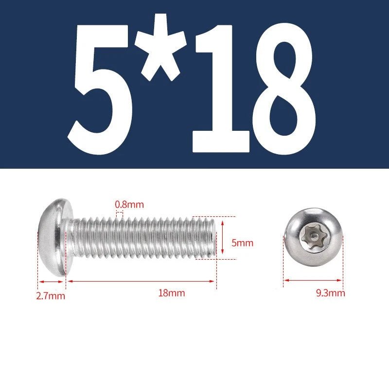 M5 M6 A2 Stainless Pan Head Torx Pin Security Machine Screws | Anti - Vandal Bolts - HomeDIYer