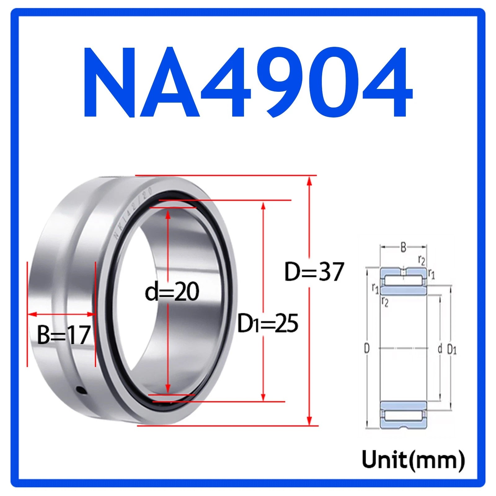 Needle Roller Bearings With Inner Ring High-Quality NA4900 - NA6920 ID 10-100mm