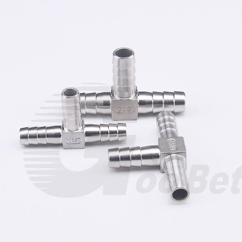 Stainless Steel Barbed Hose Connector — T-Piece & Y-Piece, 6mm–25mm