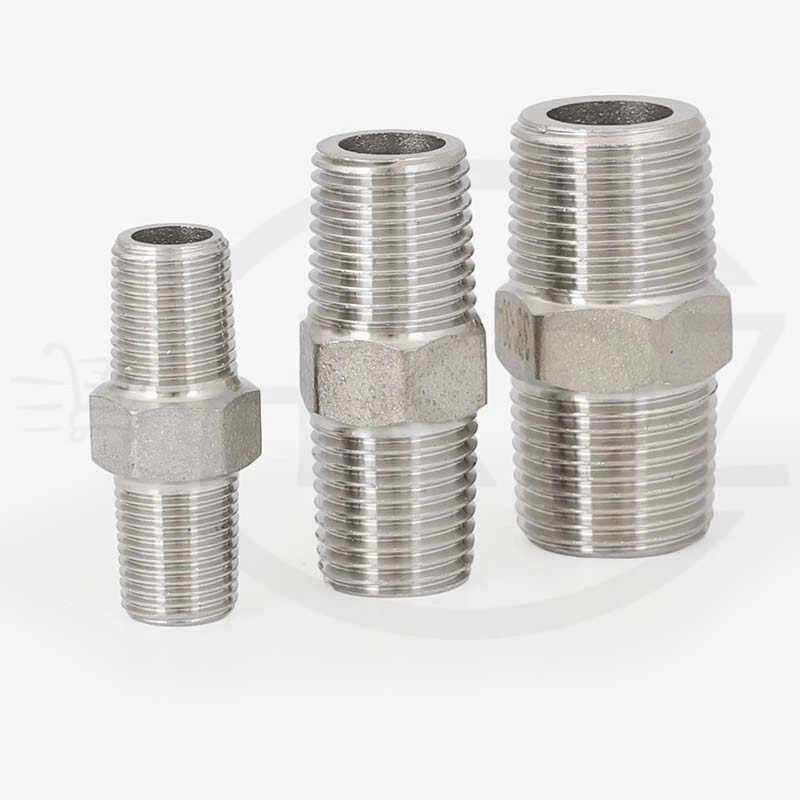 BSP Male to Male Stainless Steel Hexagon Nipple Pipe Fittings | 201 / 304 / 316 | 1/8" to 4"