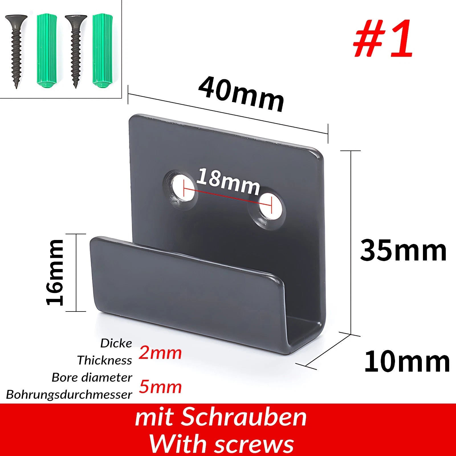 U Shaped Brackets Flat Hooks Stainless Hooks Ceramic Tile Display Bracket