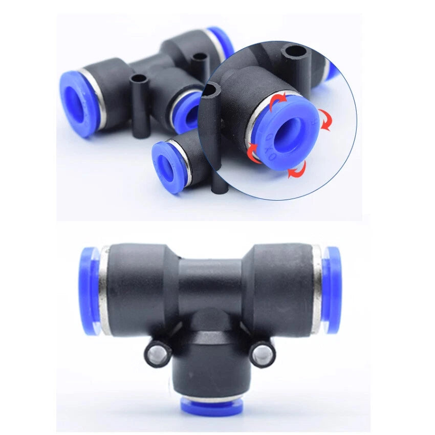 4- 16mm Nylon Pneumatic Push Fit Connector Tube Pipe Joiner Air Water Lines Hose