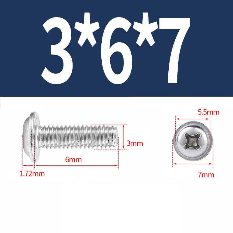 Phillips Flanged Pan Head Machine Screws 316 Stainless Steel M3 M4 M5 M6 - HomeDIYer