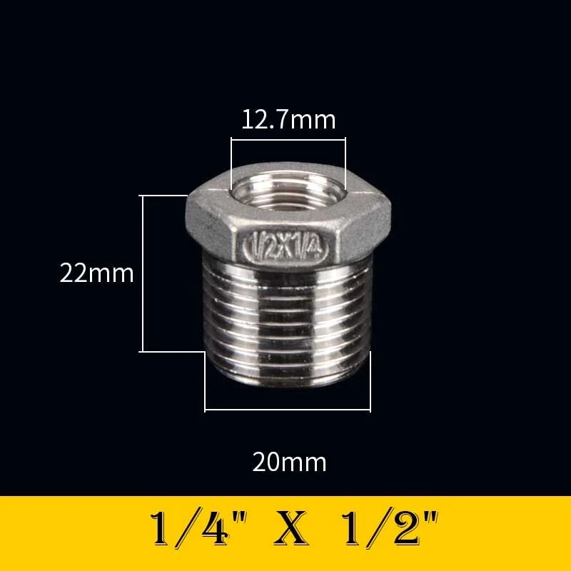 304 Stainless Steel Reducing Bush Adaptor | Male to Female NPT Pipe Fitting