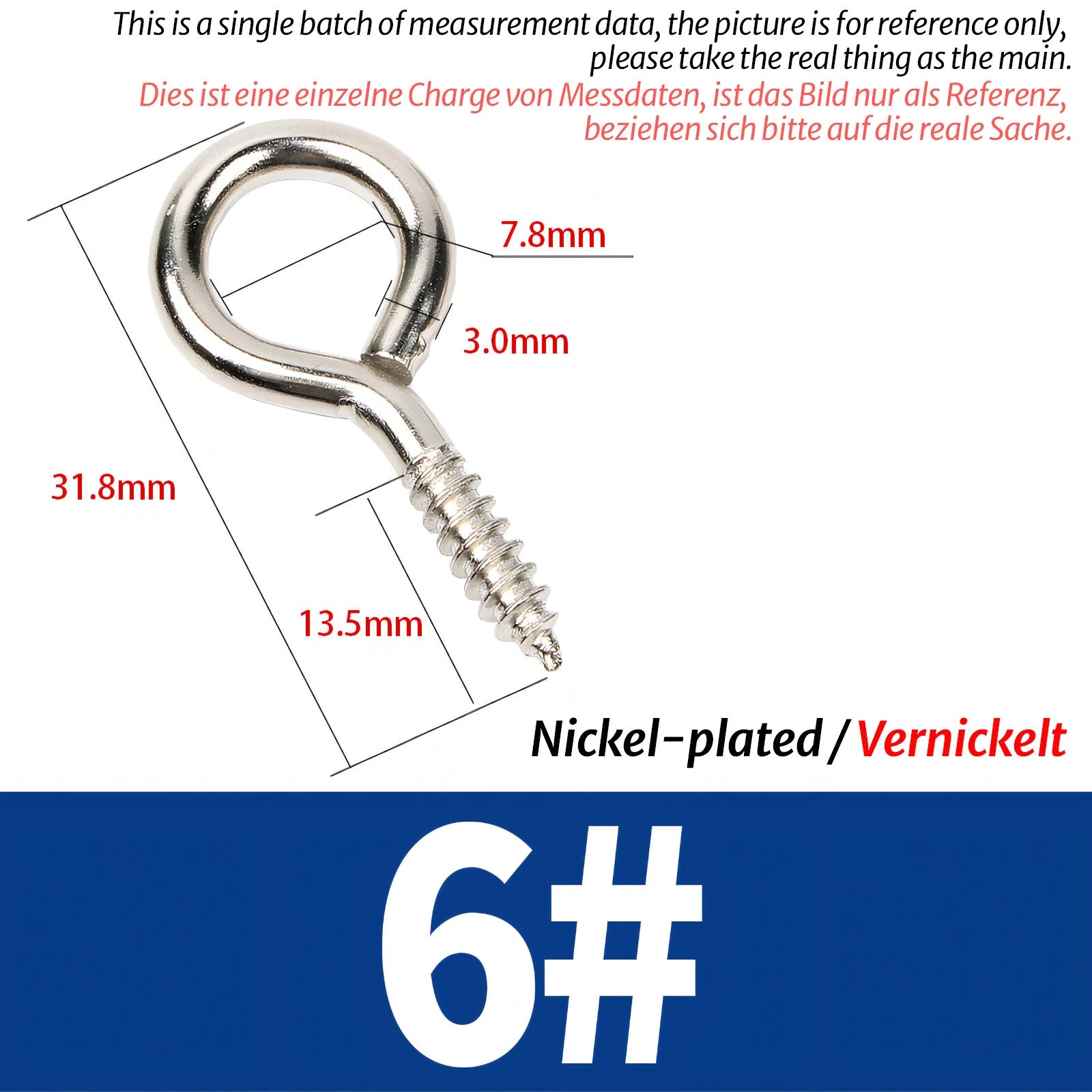 Screw-In Eye Hooks & Open Hooks — Nickel, Zinc & 304 Stainless, 16–106mm, All Sizes