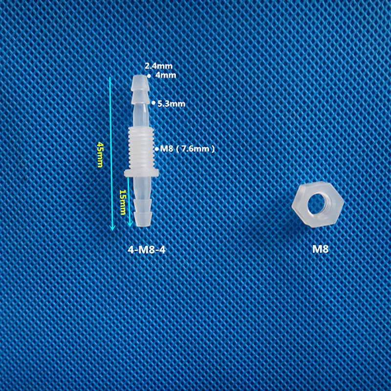 Plastic Bulkhead Fitting — Straight Hose Barb Threaded Connector with Nut