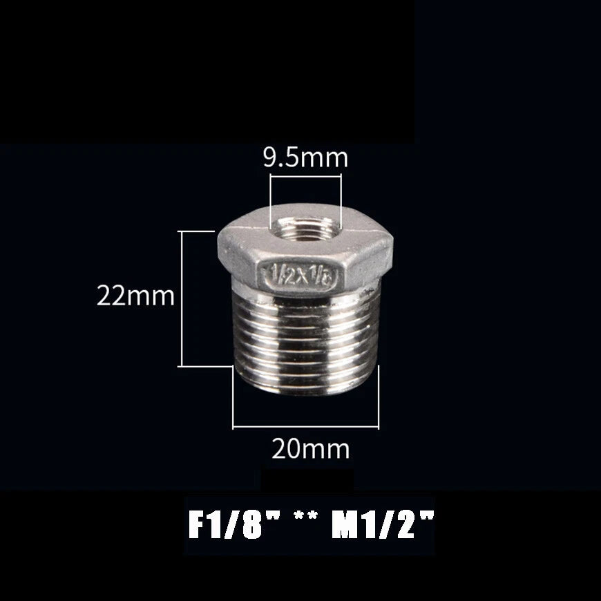 BSP Male to Female Reducing Bush Stainless Steel Pipe Fitting Adapter