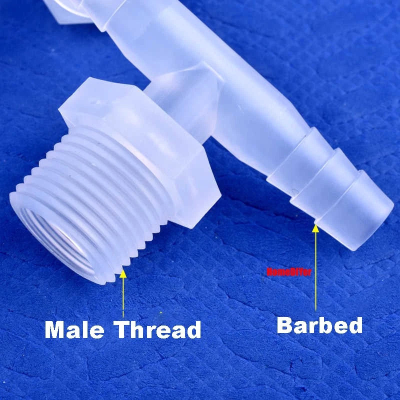 T Piece Joiner 3-Way Plastic Barb Connector | Pipe Hose Male Thread Fitting