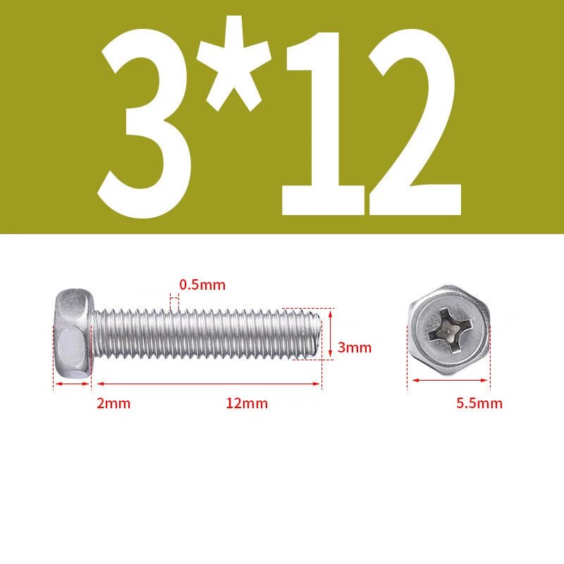 A2 Stainless Steel Hex Head Machine Screws – M3 M4 M5 M6 M8, Fully Threaded (304 Grade) - HomeDIYer