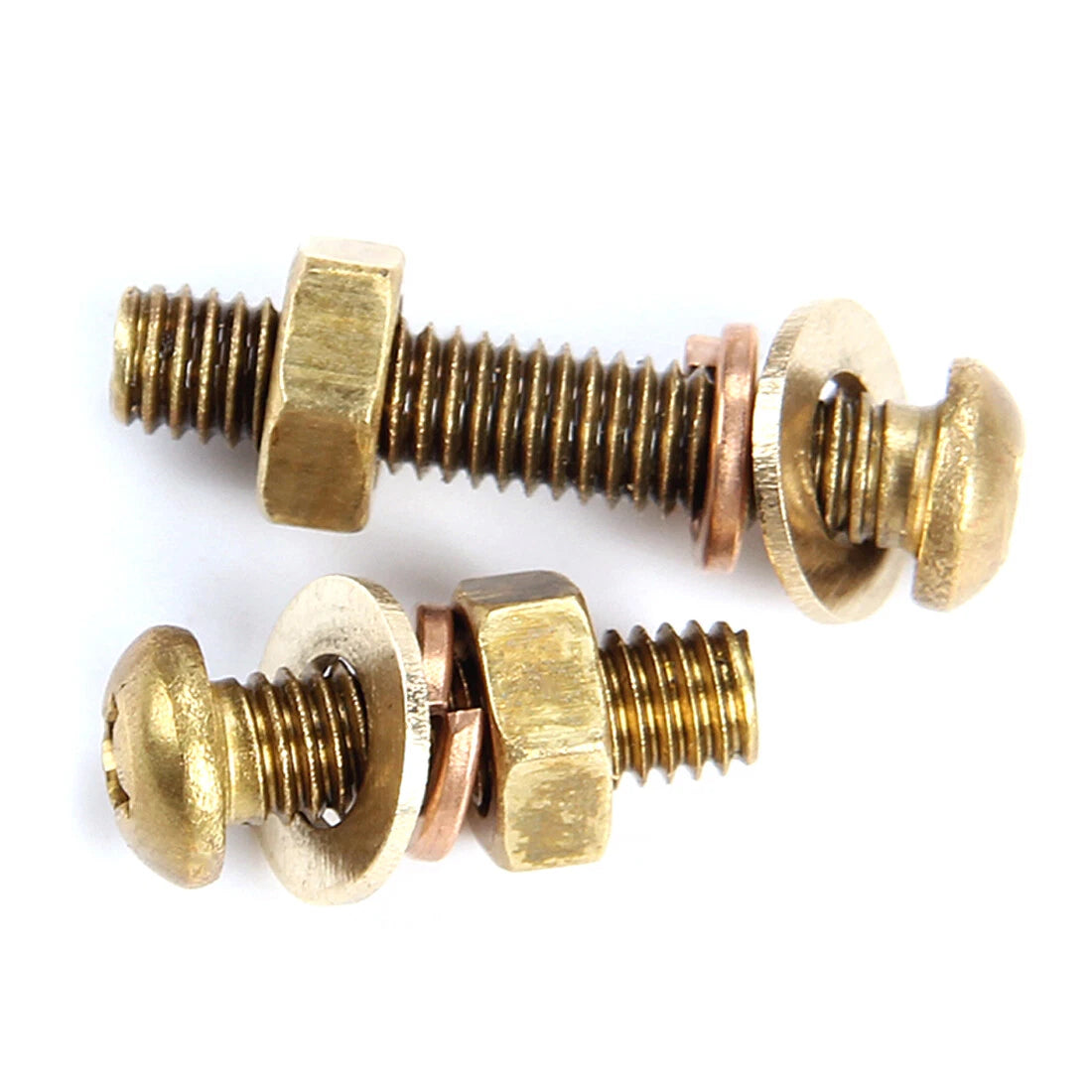 M3 M4 M5 M6 M8 Brass Phillips Pan Head Machine Screws with Hex Nuts & Washers