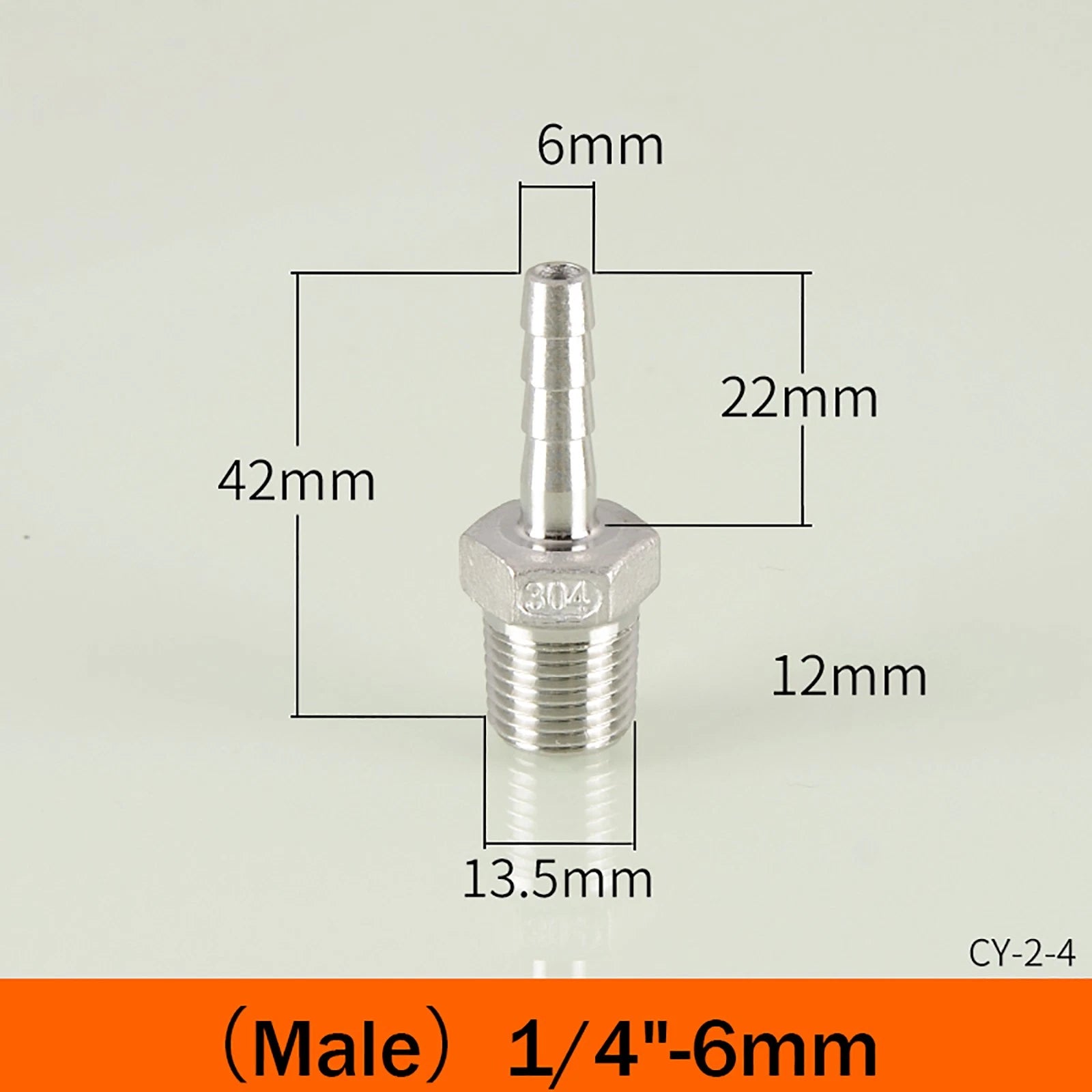 BSP Male Taper Thread x Hose Tail Adapter Fittings — Stainless Steel 304