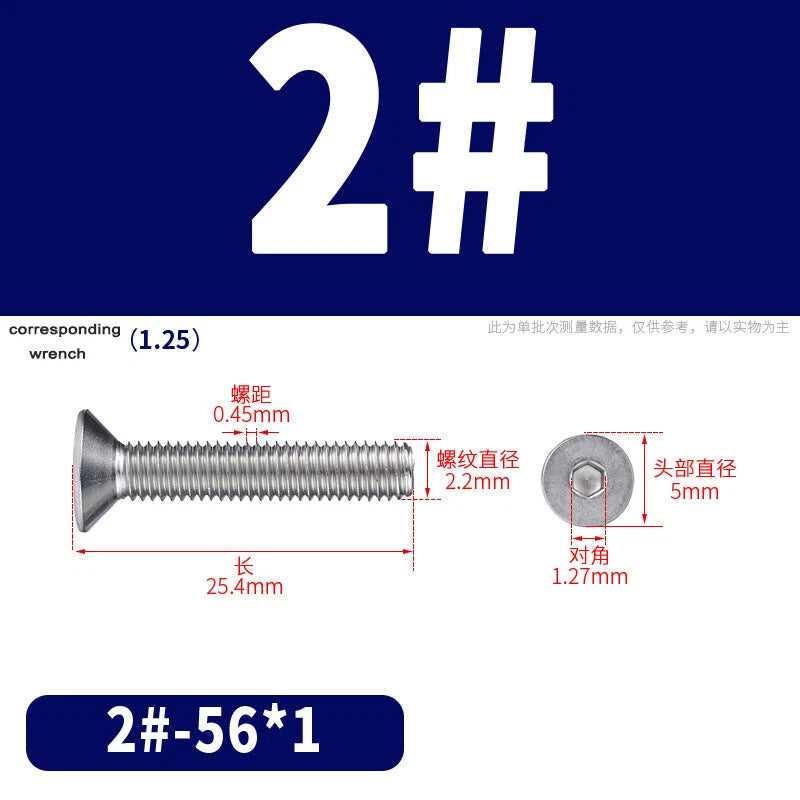 UNC Countersunk Socket Cap Screws A2 Stainless Steel — #2-56 to 5/16-18