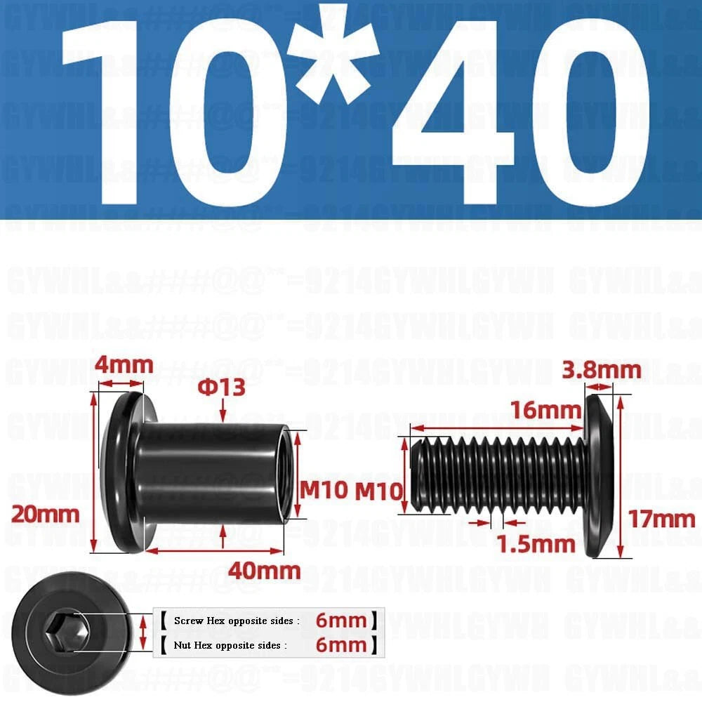 Metric Furniture Connector Bolts with End Cap Nuts — Stainless Steel M2 to M10