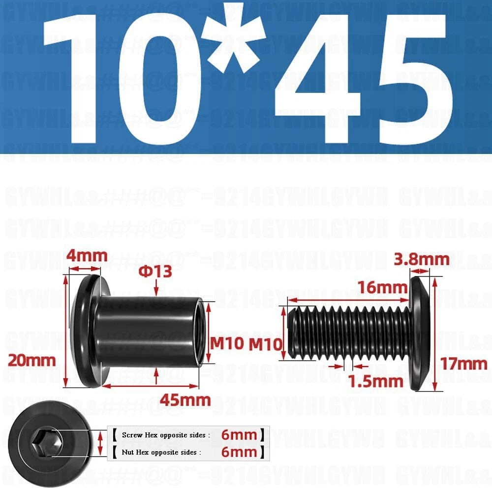 Metric Furniture Connector Bolts with End Cap Nuts — Stainless Steel M2 to M10