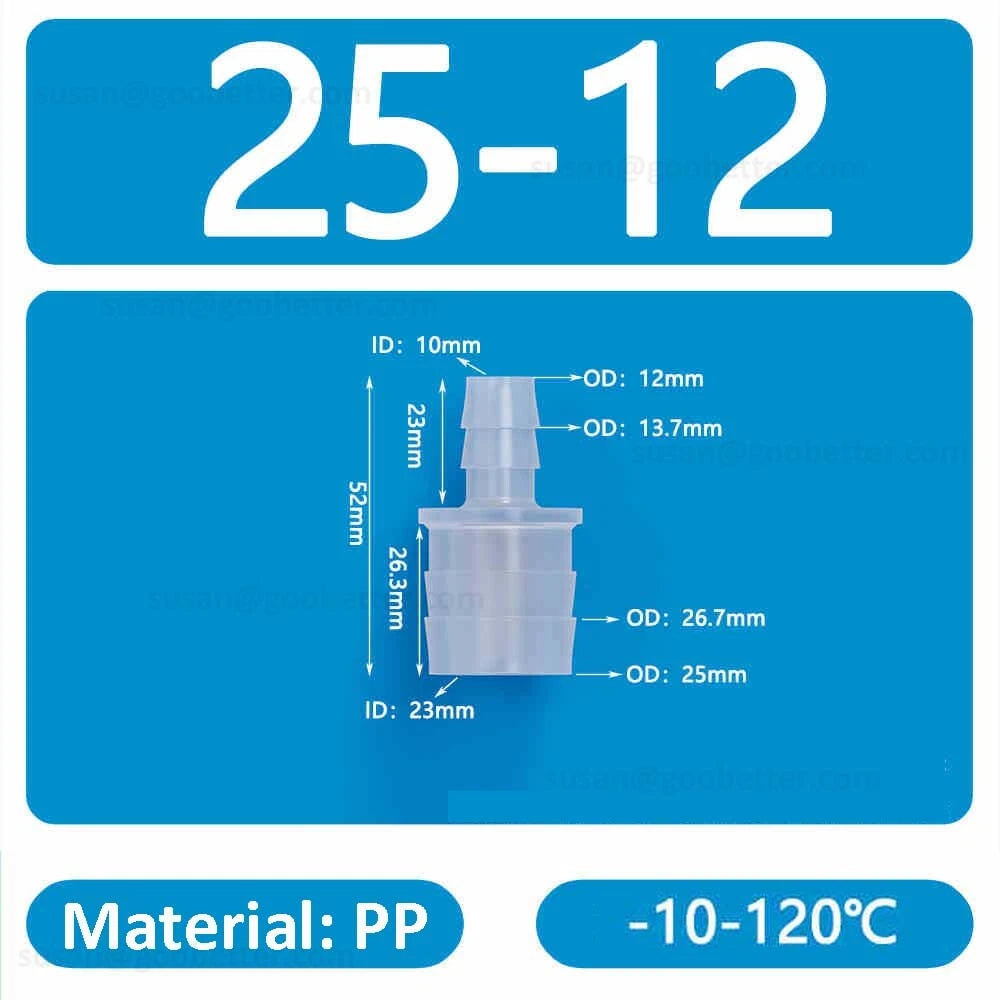 Straight Reducer Barbed Hose Connector — Plastic Joiner for Air & Water Tubing