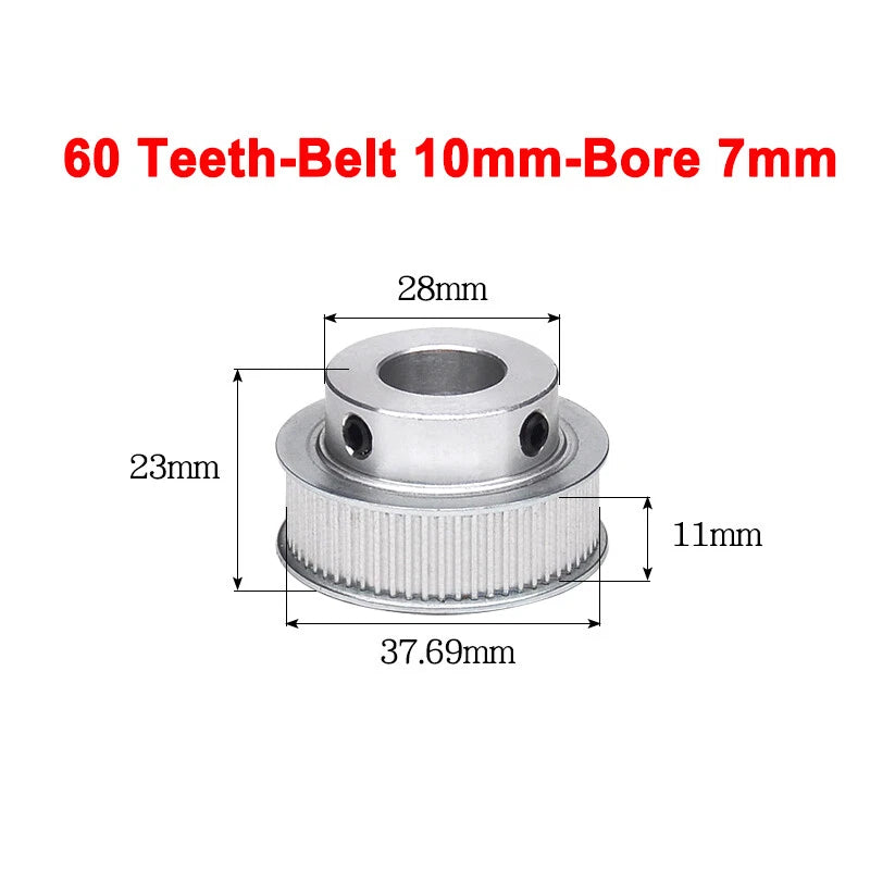 2GT Drive Pulley With Step 16 Tooth - 100 Tooth Bore 4mm - 25mm for 10mm Belt
