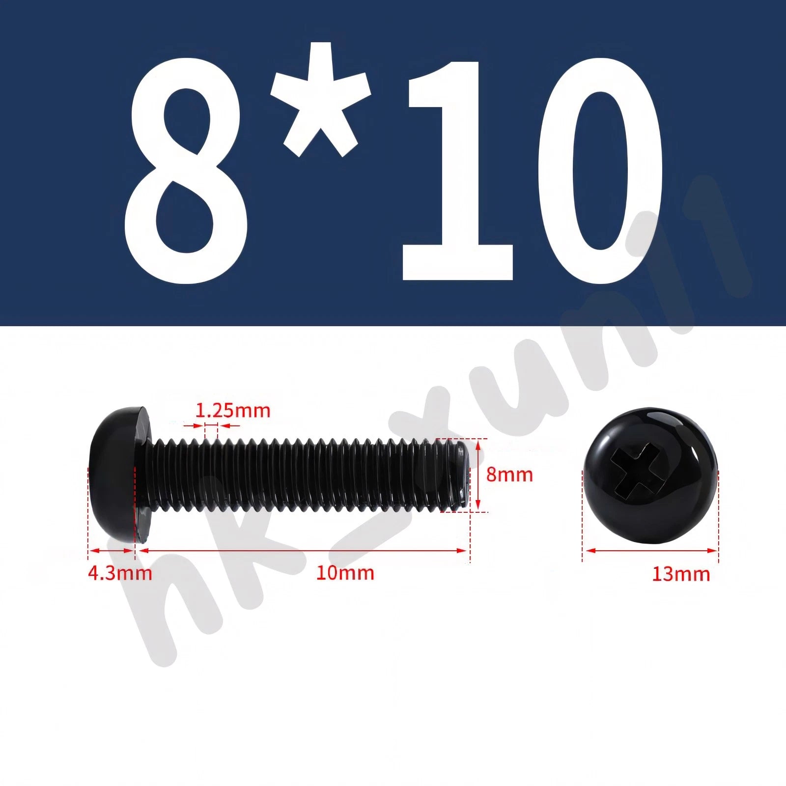 White/Black Nylon Phillips Machine Screws – M2 to M6, Plastic Round Pan Head Bolts