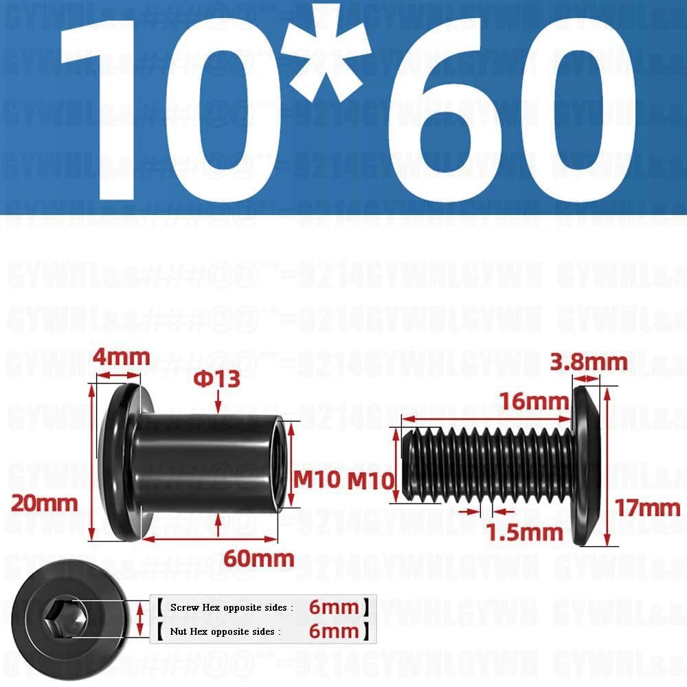 Metric Furniture Connector Bolts with End Cap Nuts — Stainless Steel M2 to M10