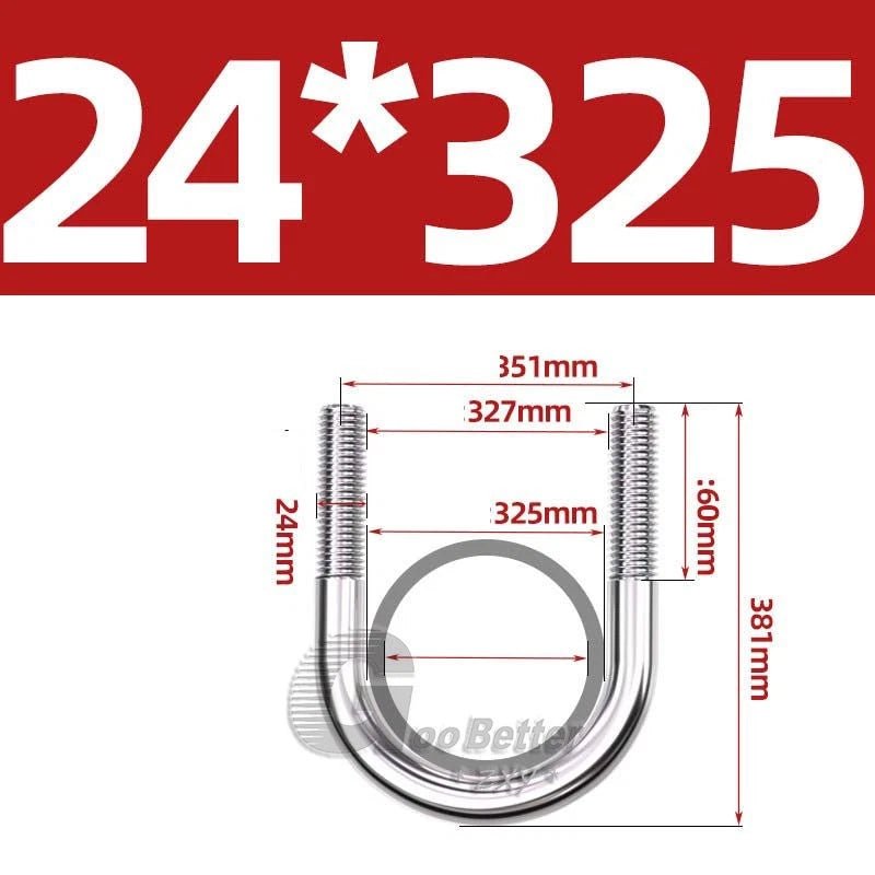 Square U - Bolts Stainless Steel — M6 to M24 | 304 A2 & 316 A4 Marine Grade - HomeDIYer