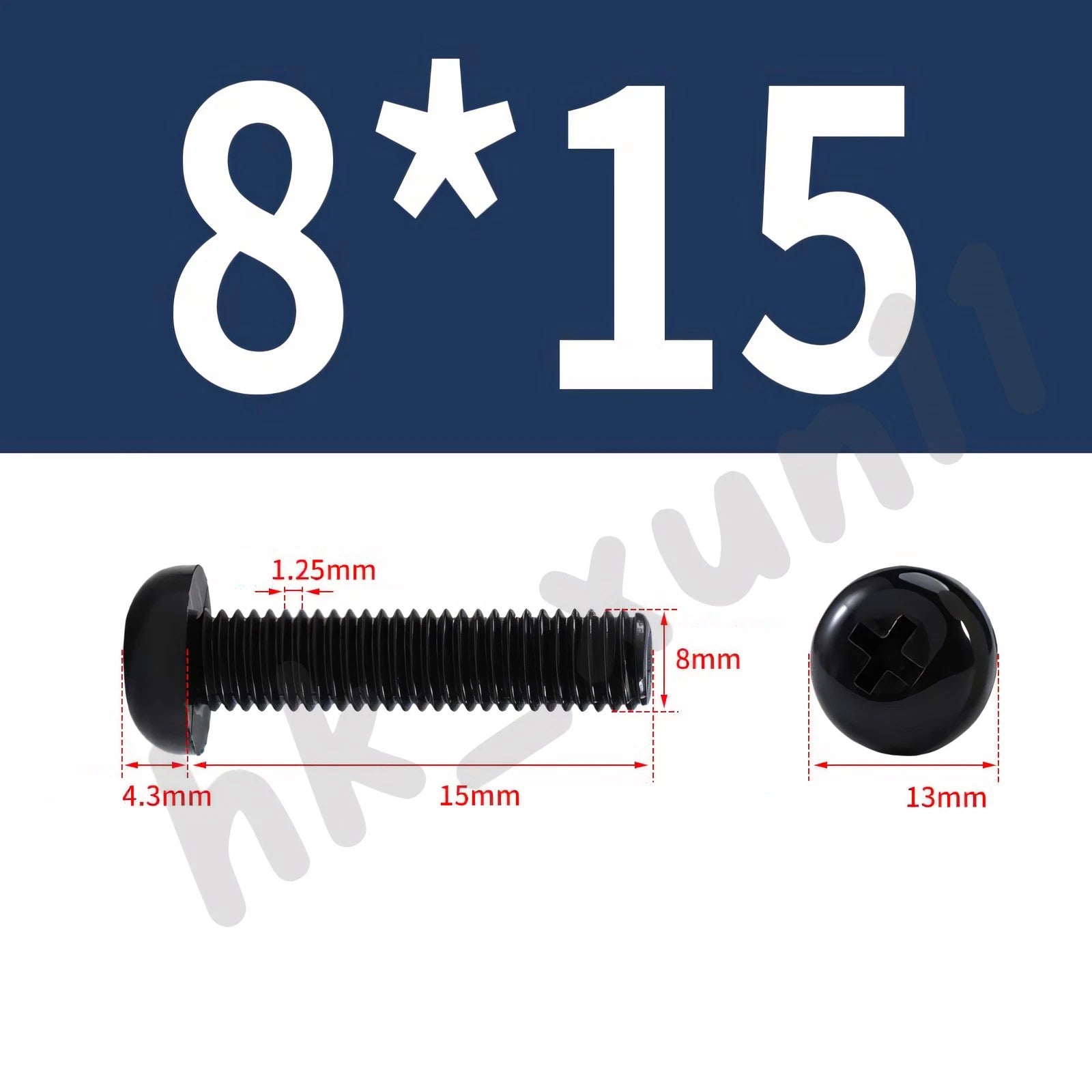 White/Black Nylon Phillips Machine Screws – M2 to M6, Plastic Round Pan Head Bolts