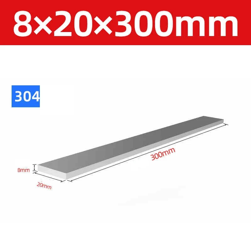 304 Stainless Steel Flat Bar Metal Plate Strip Width 10mm-80mm Thick 3mm to 20mm