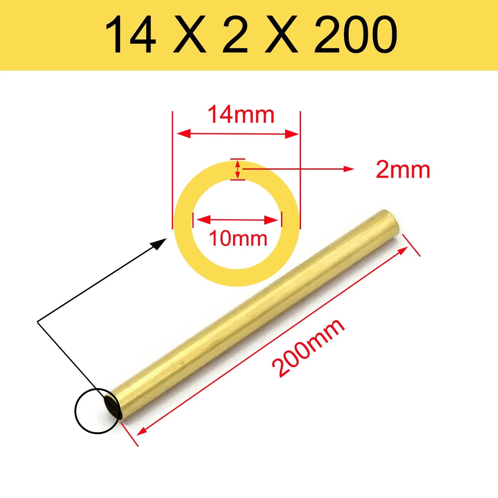 Brass Tubes ROUND PIPE Cu 62% OD 2mm 3mm 4mm 5mm 6mm 7mm 8mm 9mm 10mm To 90mm