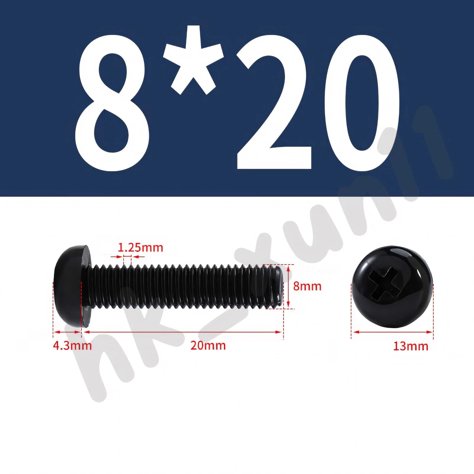 White/Black Nylon Phillips Machine Screws – M2 to M6, Plastic Round Pan Head Bolts