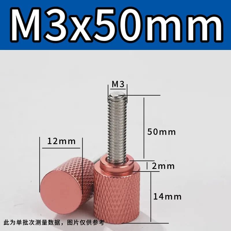 M3 Knurled Thumb Screws – Colored Anodized Aluminum, 6mm to 100mm, 10 Colors - HomeDIYer