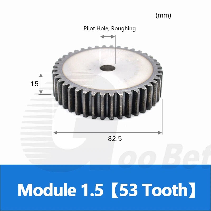 Mod 1 1.5 2 2.5 3 4 5 Spur Gear C45 Steel 12 Tooth - 160 Tooth Motor Pinion Flat
