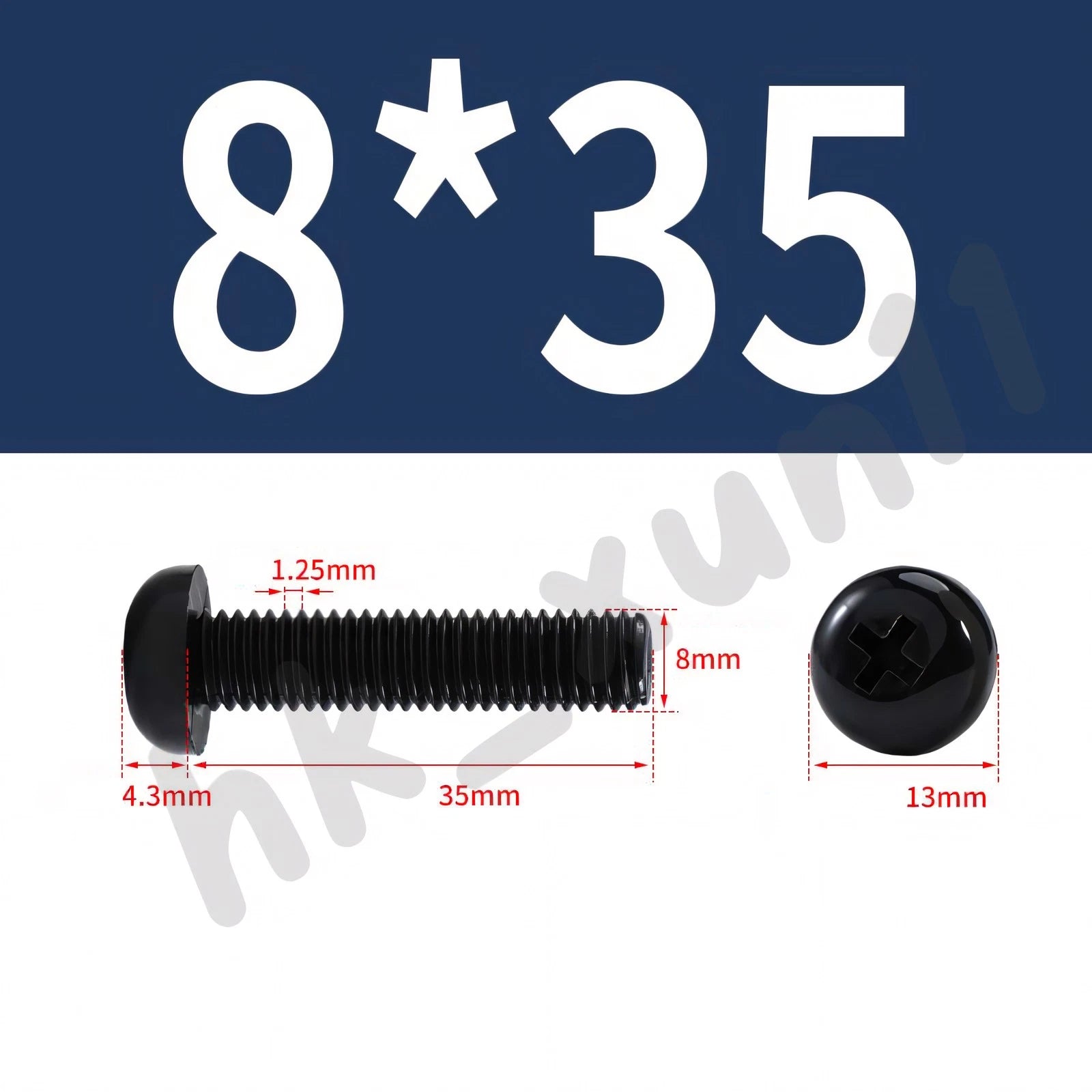 White/Black Nylon Phillips Machine Screws – M2 to M6, Plastic Round Pan Head Bolts