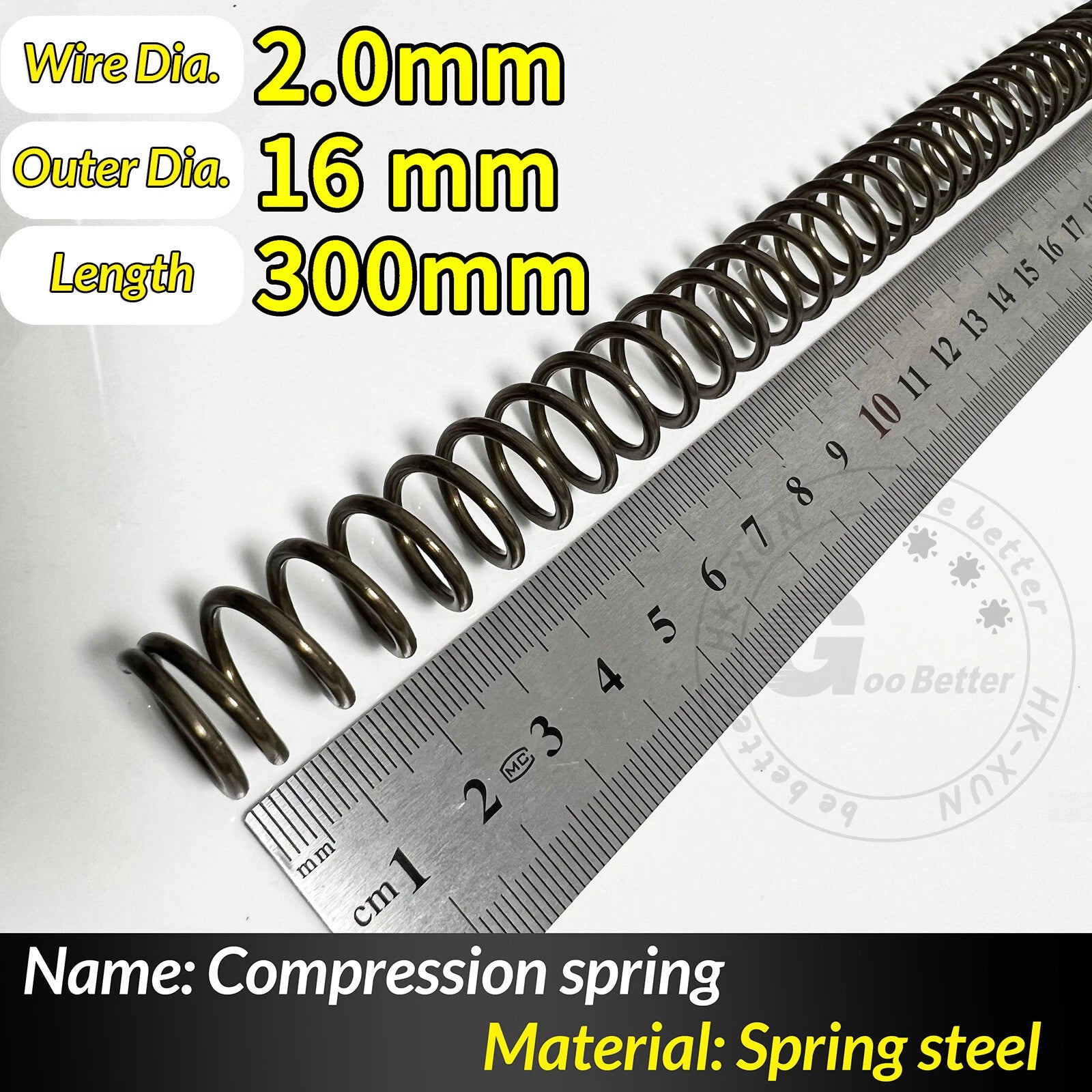 Compression Spring Pressure Springs, Wire Dia 2-3.5mm, OD 10-60mm, Length 300mm