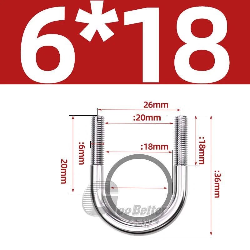 Square U - Bolts Stainless Steel — M6 to M24 | 304 A2 & 316 A4 Marine Grade - HomeDIYer